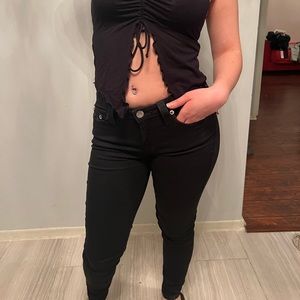 True religion low rise black jeans, size 27
